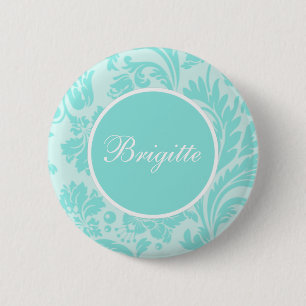 Macaron Rond 5 Cm Turquoise damée