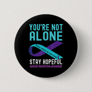 Macaron Rond 5 Cm Turquoise Purple Ribbon Support Prévention du suic