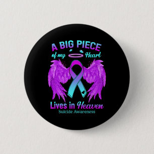 Macaron Rond 5 Cm Turquoise Violet Ruban Angle de l'aile Suicide Me