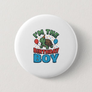 Macaron Rond 5 Cm Turtle garçon d'anniversaire conception de chemise