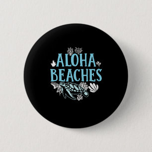 Macaron Rond 5 Cm Turtle Lover Plages Aloha