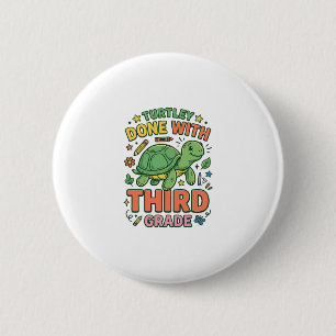 Macaron Rond 5 Cm Turtley Fait Avec T-Shirt De L'École De Tortue De