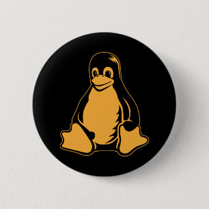 Macaron Rond 5 Cm Tux Penguin - (Linux, Open Source, Copyleft, FSF)