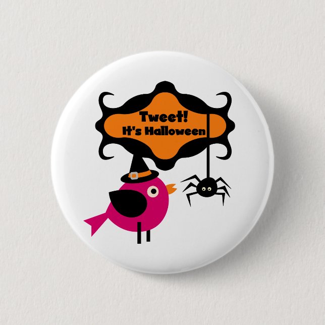Macaron Rond 5 Cm Tweet T-shirts et cadeaux Halloween (Devant)