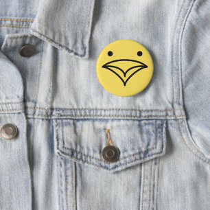 Macaron Rond 5 Cm Tweet Tweet Funny Little Yellow Bird Face