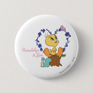 Macaron Rond 5 Cm TWEETY™ "Amitié et amour"