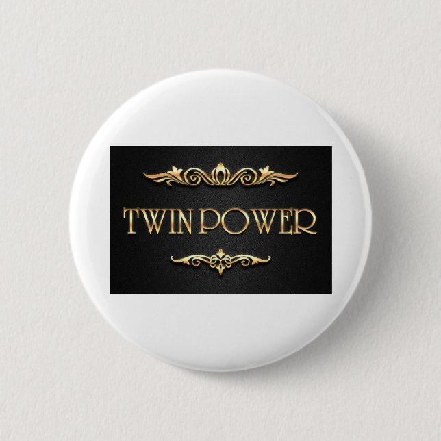 Macaron Rond 5 Cm Twin Power ! (Devant)