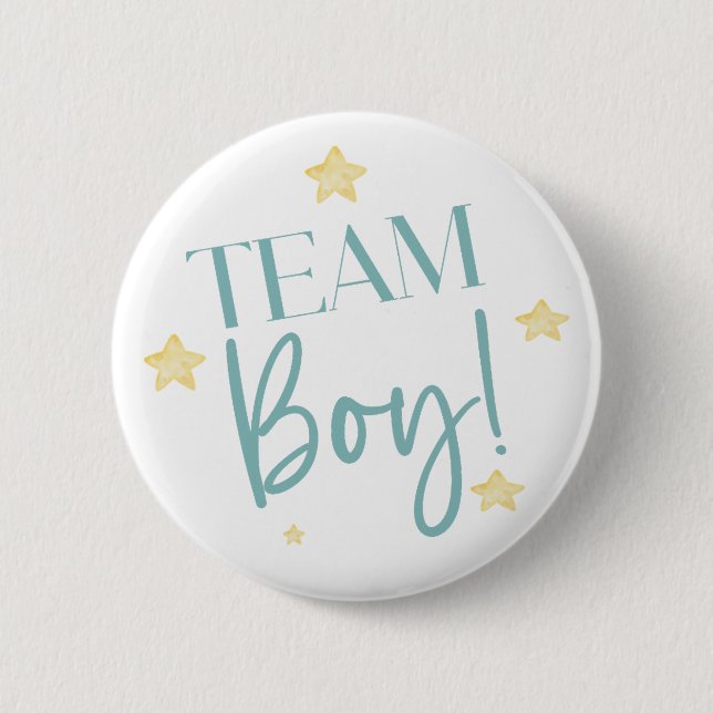 Macaron Rond 5 Cm Twinkle Little Star Team Boy Blue Gender Reveal (Devant)