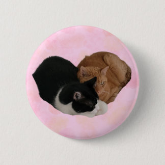 Macaron Rond 5 Cm Two Cats Making Heart Button
