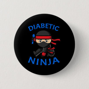 Macaron Rond 5 Cm Type 1 Sensibilisation au diabète Ninja diabétique