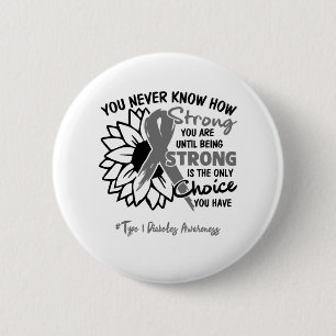 Macaron Rond 5 Cm Type 1 Sensibilisation au diabète Ruban Cadeaux de