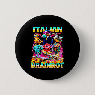 Macaron Rond 5 Cm Types de personnage de mème de cerveau italien des