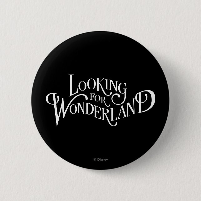 Macaron Rond 5 Cm Typographie | À la recherche de Wonderland (Devant)