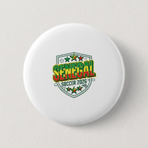 Macaron Rond 5 Cm Typographie de pays audacieux Football Sénégal 202