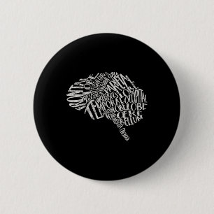 Macaron Rond 5 Cm Typographie du cerveau Neuroscience infirmière Neu