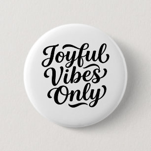 Macaron Rond 5 Cm Typographie Joyeuses Vibrations