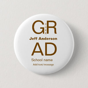 Macaron Rond 5 Cm Typographie moderne graduation simple minimum c