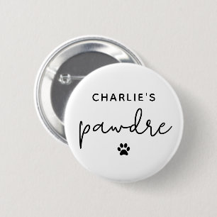 Macaron Rond 5 Cm Typographie Pawdre personnalisée Chien papa Nouvea