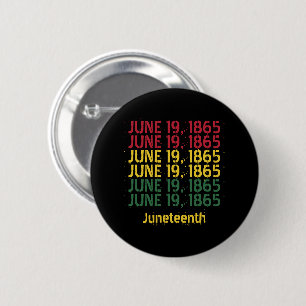 Macaron Rond 5 Cm Typography Black History June 19 1865 Juneteenth