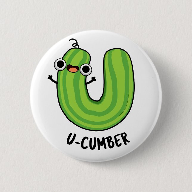 Macaron Rond 5 Cm U-cumber Funny Concomber Pun (Devant)
