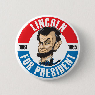 Macaron Rond 5 Cm U.S. Les Présidents Campaign Button : #16 Lincoln