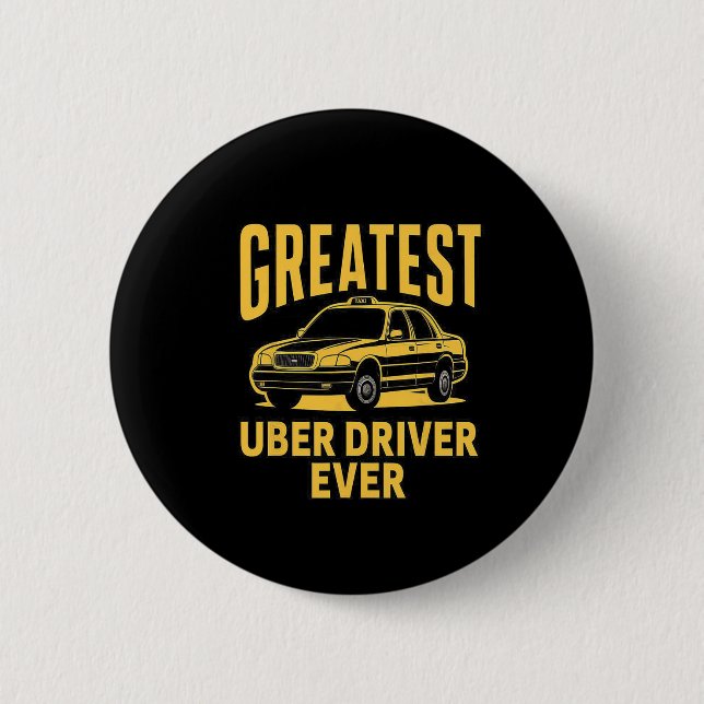 Macaron Rond 5 Cm Uber Driver Ever Uber Driver Funny 3 (Devant)