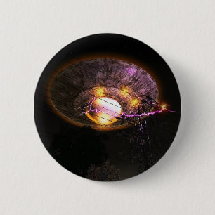 Macaron Rond 5 Cm UFO au-dessus de bouton de lignes à  haute tensi