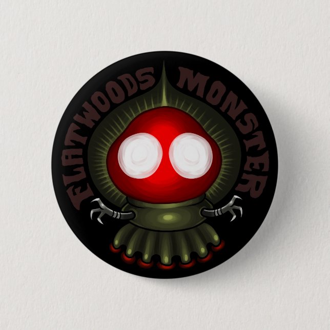 Macaron Rond 5 Cm UFOLOGY : Le monstre de Flatwoods (Devant)