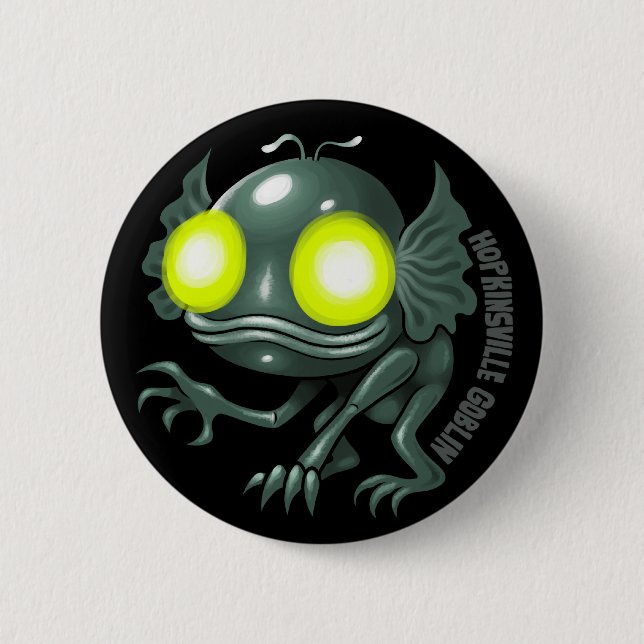 Macaron Rond 5 Cm UFOLOGY : Lutin de Hopkinsville (Devant)