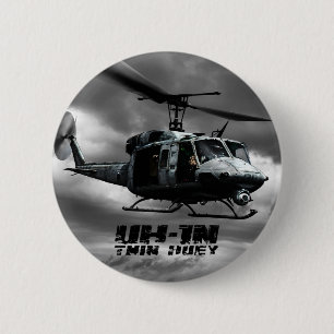 Macaron Rond 5 Cm UH-1N Twin Huey