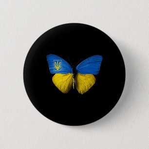 Macaron Rond 5 Cm Ukraine Butterfly Ukraine Ukrainien Drapeau Amour