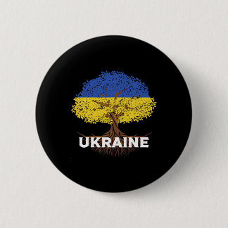 Macaron Rond 5 Cm Ukraine Flag Shirt Vintage Tree Graphic Ukrainian 