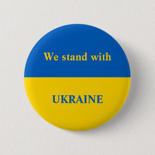 Macaron Rond 5 Cm Ukraine soutien drapeau bleu jaune