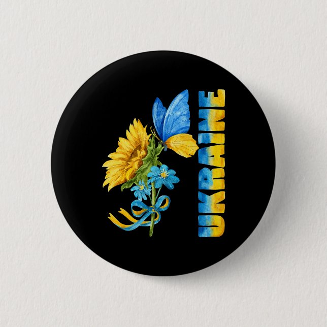 Macaron Rond 5 Cm Ukraine Sunflower 8 (Devant)
