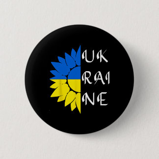 Macaron Rond 5 Cm Ukraine Sunflower Ukrainian Flag I Stand With Ukra