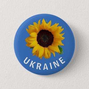 Macaron Rond 5 Cm Ukraine Tournesol ukrainien bleu jaune
