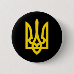 Macaron Rond 5 Cm Ukraine Zelensky Trident ukrainien Armoiries Ze