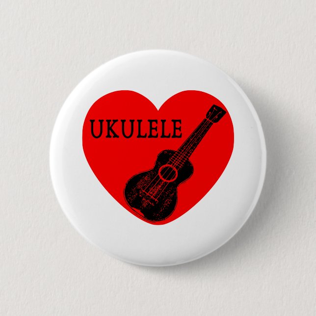 Macaron Rond 5 Cm Ukulele Love (Devant)