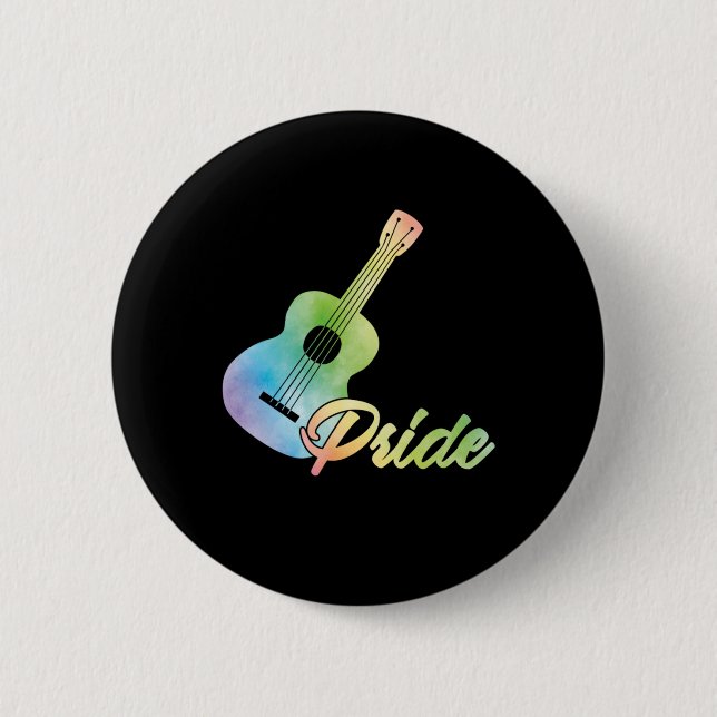 Macaron Rond 5 Cm Ukulele Pride Uke Instrument Musique Guitare Cadea (Devant)