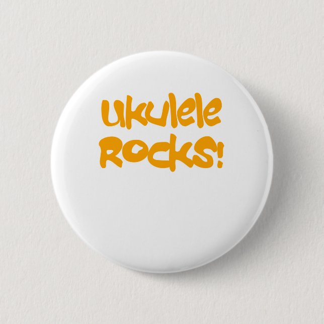 Macaron Rond 5 Cm Ukulele Rocks ! (Devant)