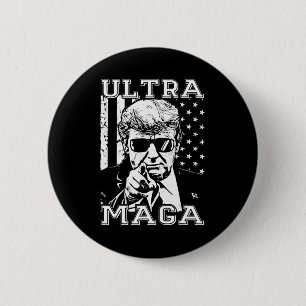 Macaron Rond 5 Cm Ultra MAGA Fun Anti Biden US Flag Pro Trump Trend