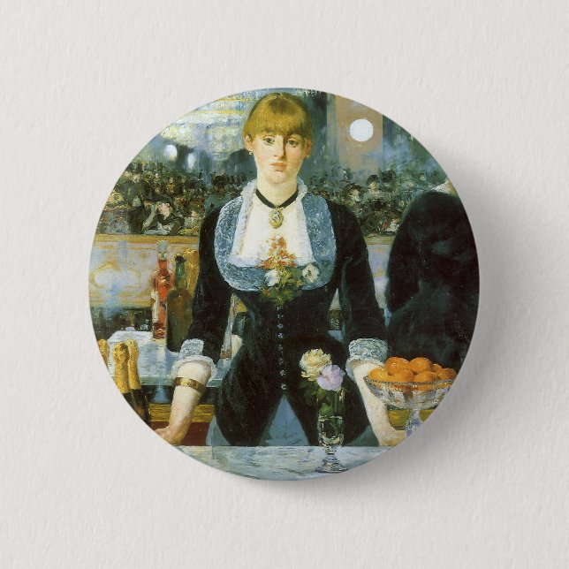 Macaron Rond 5 Cm Un bar aux Folies Bergere par Edouard Manet (Devant)