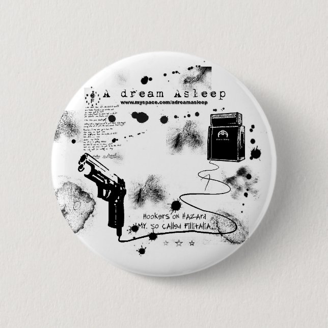 Macaron Rond 5 Cm Un bouton endormi de démo de rêve (Devant)