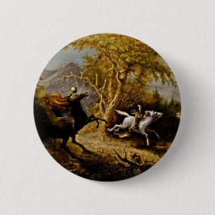 Macaron Rond 5 Cm Un cavalier sans tête poursuivant la grue Ichabod