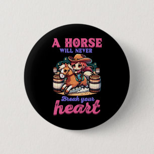 Macaron Rond 5 Cm Un Cheval Ne Casse Jamais Ton Coeur En Equestre H