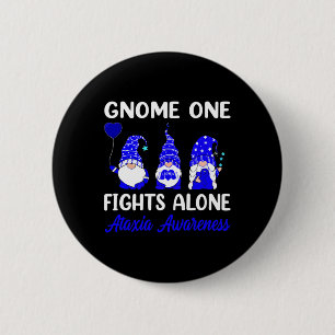 Macaron Rond 5 Cm Un combat seul Blue Ribbon Ataxia Sensibilisation