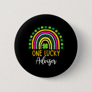 Macaron Rond 5 Cm Un conseiller chanceux Saint Patrick jour trèfles