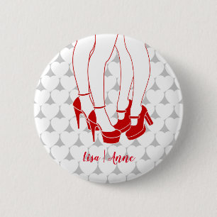 Macaron Rond 5 Cm Un couple de lesbiennes s'embrassant le jour de la