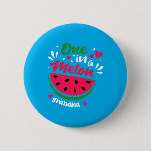 Macaron Rond 5 Cm Un design d'amour pour grand-mère avec pastèque mi