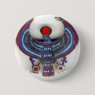 MACARON ROND 5 CM UN DIEU ÉGYPTIEN HORUS